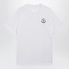 Moncler White cotton jersey T-shirt with logo patch