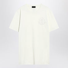  Moncler White cotton T-shirt with three-dimensional logo
