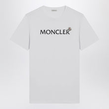  Moncler White crewneck T-shirt with logo print
