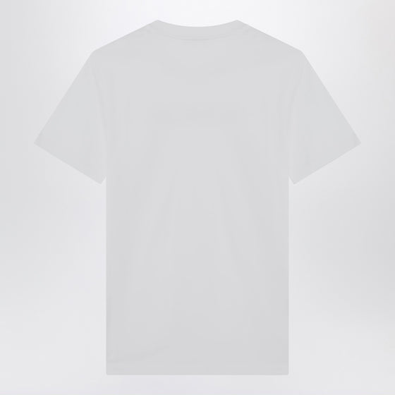 Moncler White crewneck T-shirt with logo print