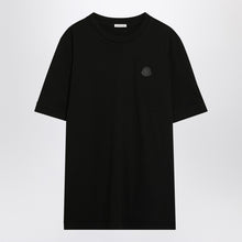  Moncler Black cotton T-shirt with logo patch