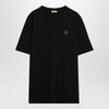 Moncler Black cotton T-shirt with logo patch