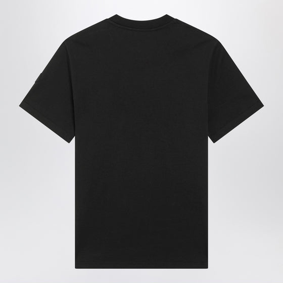 Moncler Black crewneck T-shirt with logo print