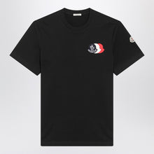  Moncler Blue T-shirt with embroidered tricolor logo