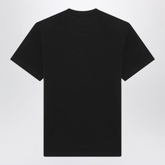 Moncler Blue T-shirt with embroidered tricolor logo