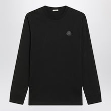  Moncler Black long-sleeve T-shirt with logo patch