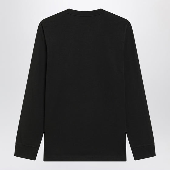 Moncler Black long-sleeve T-shirt with logo patch