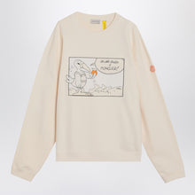  Moncler Genius Ivory white cotton sweatshirt