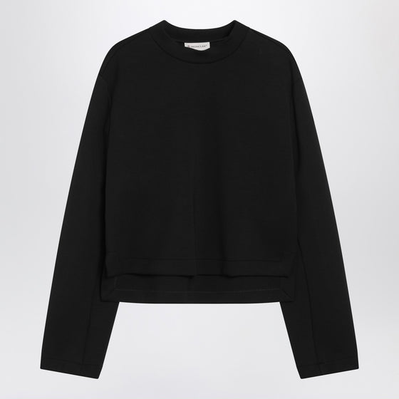 Moncler X Edward Enninful Black sweatshirt with asymmetric hem