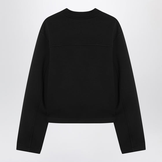 Moncler X Edward Enninful Black sweatshirt with asymmetric hem