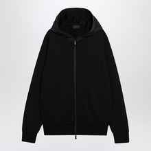  Moncler Black zip cardigan in cotton and nylon