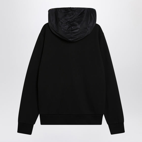 Moncler Black zip cardigan in cotton and nylon