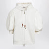 Moncler White short-sleeve jersey sweatshirt
