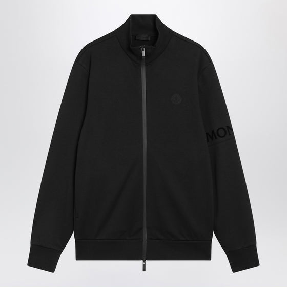 Moncler Black cotton zip hoodie