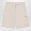 Moncler Genius Ivory white cotton shorts