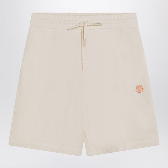Moncler Genius Ivory white cotton shorts