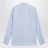 Valentino Light blue fil-à-fil cotton shirt with VLogo embroidery