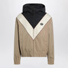 Valentino Black butter and camel jacket with Vlogo patch