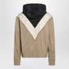 Valentino Black butter and camel jacket with Vlogo patch