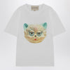 Valentino White T-shirt with Le Chat De La Maison print