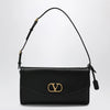 Valentino Garavani Devain VLogo leather clutch shoulder bag in black
