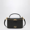 Valentino Garavani Vlogo Signature Mini Vanity Bag in black grained calfskin