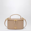 Valentino Garavani Vlogo Signature Mini Vanity Bag in sand pink grained calfskin