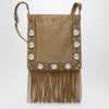Valentino Garavani Beige Nellcôte bag in suede with fringes