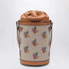 Valentino Garavani Canvas bucket bag with floral embroidery