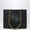 Valentino Garavani Black Laseine Shopping Bag