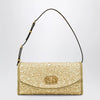 Valentino Garavani Small DeVain bag in gold cloqué jacquard fabric