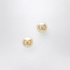 Valentino Garavani Golden pearl earrings with Signature VLogo