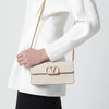 Valentino Garavani Vlogo light ivory leather chain wallet