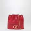 Valentino Garavani Vlogo red leather bucket bag