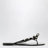 Valentino Garavani Black Rockstud Flat Sandals