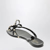 Valentino Garavani Black Rockstud Flat Sandals