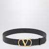 Valentino Garavani VLogo black/gold leather belt