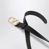 Valentino Garavani VLogo black/gold leather belt