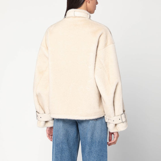 Sword 6644 Bomber in ivory eco fur