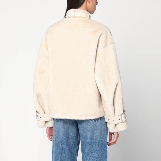 Sword 6644 Bomber in ivory eco fur