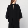 MKDT Studio Black Bailee blouse in crêpe georgette