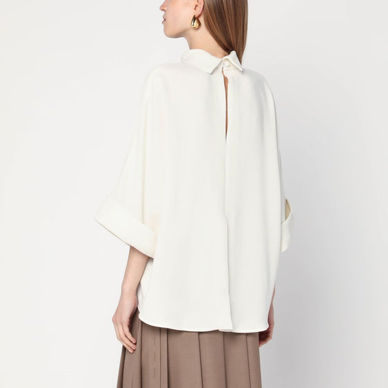 MKDT Studio Ivory Bailee blouse in crêpe georgette