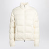 Moncler White puffer jacket with braids in cotton blend