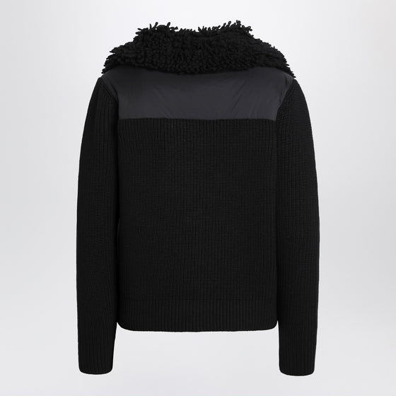 Moncler Grenoble Black padded wool cardigan