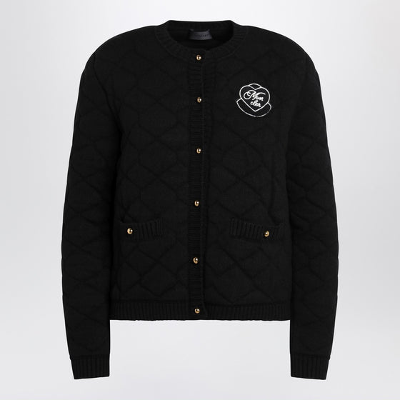 Moncler Black virgin wool-blend cardigan