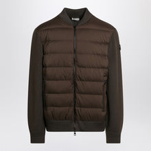  Moncler Cardigan with padded nylon knit sleeves