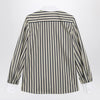 Valentino Striped cotton shirt with scarf in beige and blue