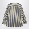 Valentino Striped cotton shirt with scarf in beige and blue