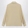 Valentino Light Beige Silk Bow Shirt