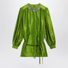 Valentino Avocado Polka-Dot Silk-Blend Jacquard Mini Dress